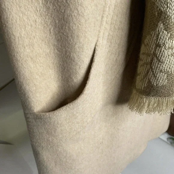 Bromley Collection vtg Wool Trench Coat Beige Size 8 Women